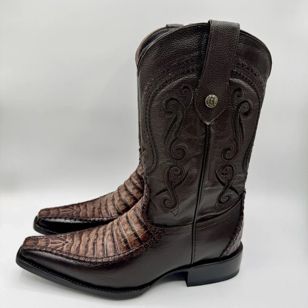 Rock'em Boots‎ Men's Size 9 Brown Bovine Leather Pointed Toe